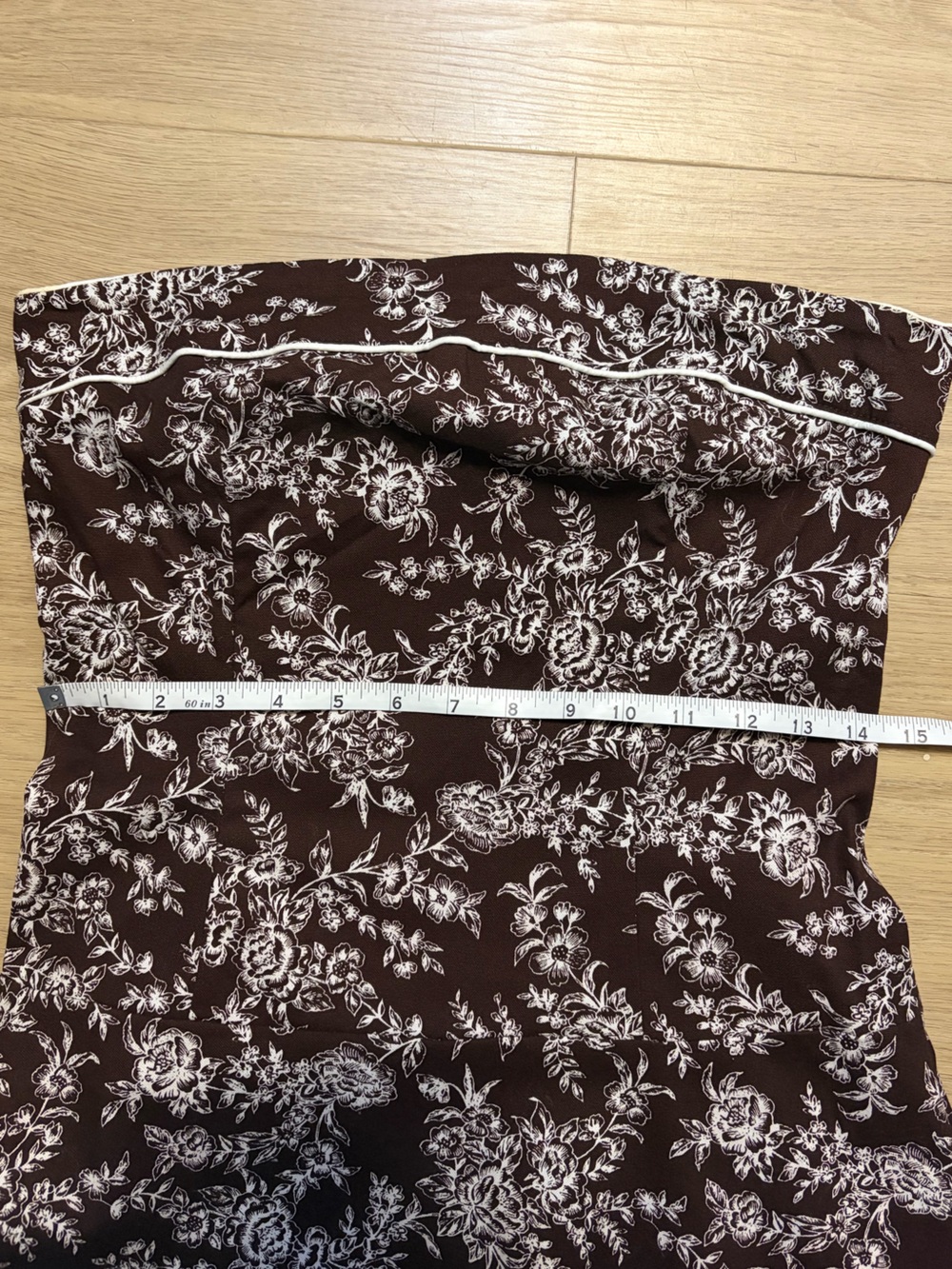 YK2 Teeze Me Floral Strapless Dress in Chocolate Brown & White Juniors Size 9 - Picture 7 of 8